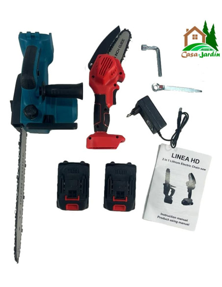 Conjunto de Motosierras con 2 Baterías de Li-Ion - vista contenido