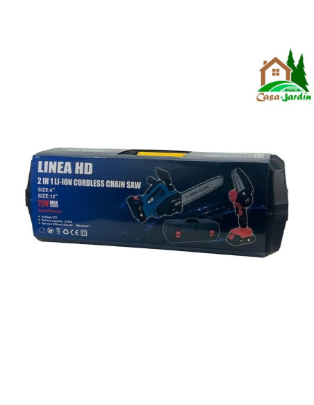 Conjunto de Motosierras con 2 Baterías de Li-Ion - vista caja