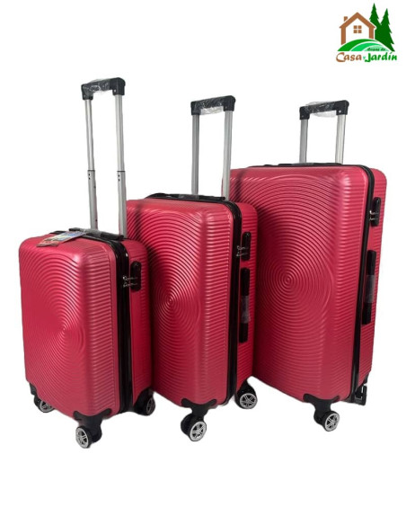 Conjunto de 3 Maletas SevillaS, Modelo Lebrija color rosa - vista lateral derecho