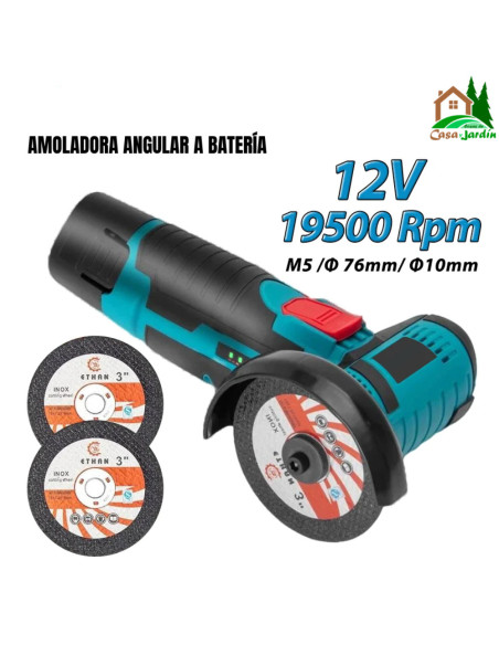 Mini Amoladora Angular 12V a Batería - vista lateral izquierdo