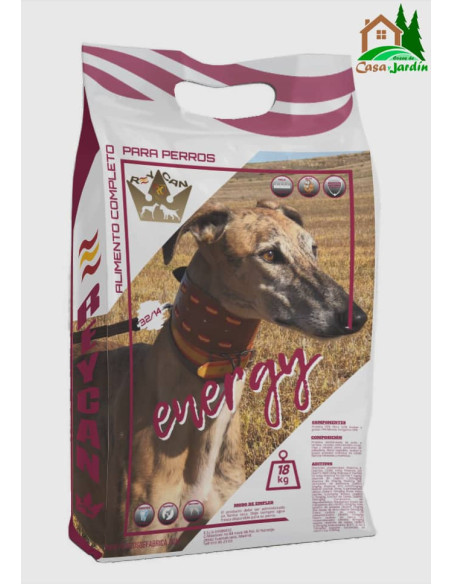 Pienso para perros Reycan Energy 18Kg. - vista lateral