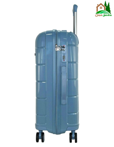 Conjunto de Maletas Sevillas, modelo Carmona azul - vista lateral derecho