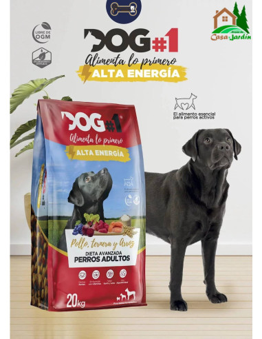 Pienso Dog#1 Alta Energía Adulto Pollo, Ternera y Arroz 20 kg
