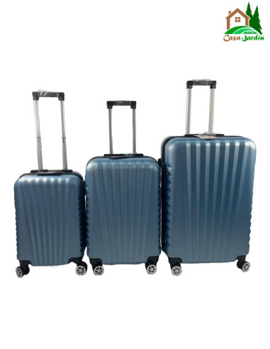 Conjunto de 3 Maletas SevillaS - modelo estepa - color azul - vista frontal