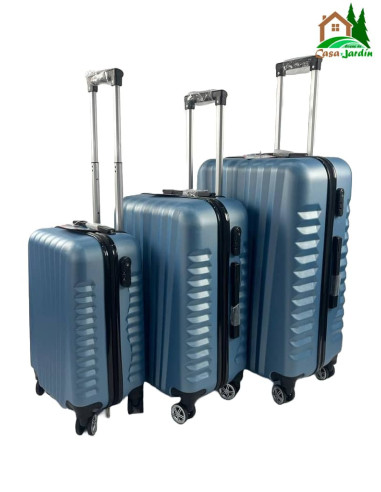 Conjunto de 3 Maletas SevillaS - modelo estepa - color azul - vista lateral derecho