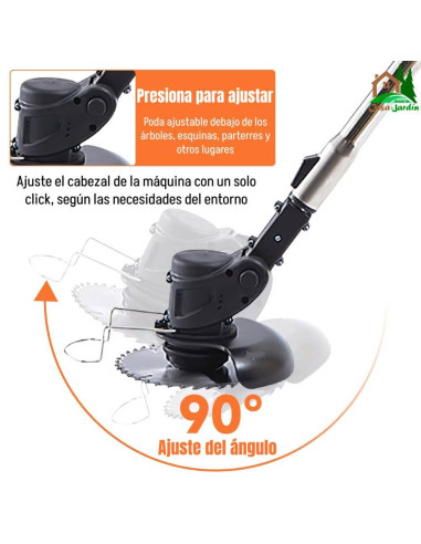 Cortacésped Eléctrico a batería 72V / Desbrozadora - vista detalle ángulo ajustable