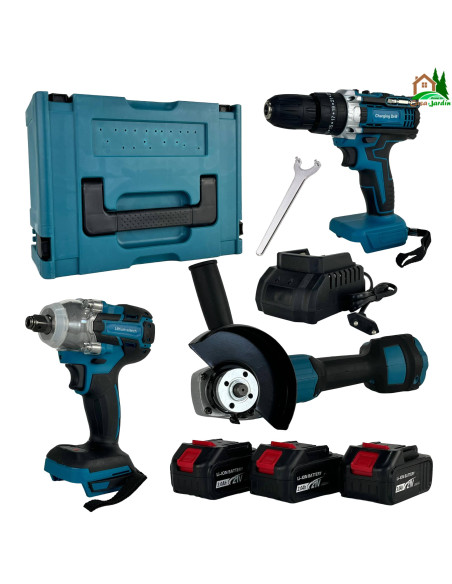 Pack 3 Herramientas: Amoladora, Taladro, Llave de Impacto - vista principal