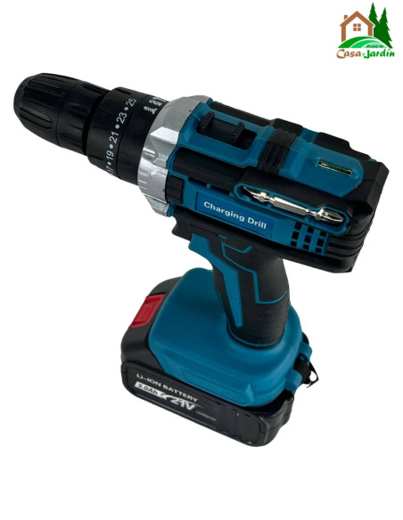 Pack 3 Herramientas: Amoladora, Taladro, Llave de Impacto - vista superior taladro
