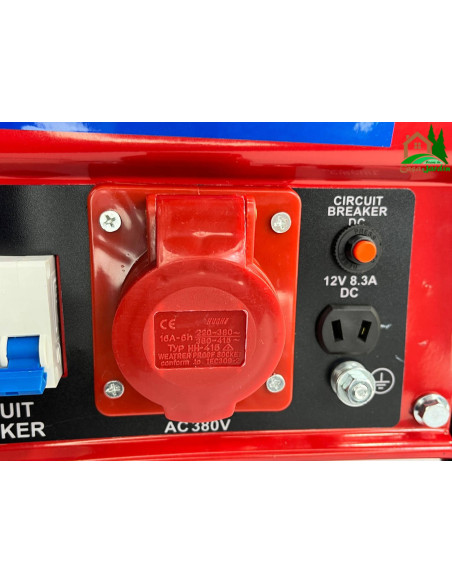 Generador de Gasolina Línea HD 5500 KS - vista detalle toma trifásica y 12V