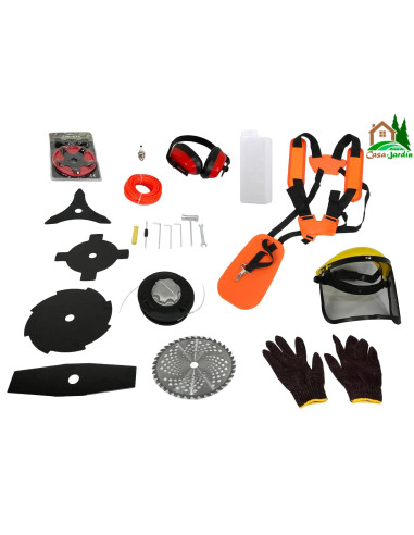 Desbrozadora Mixury X-52 con 7 discos - vista accesorios