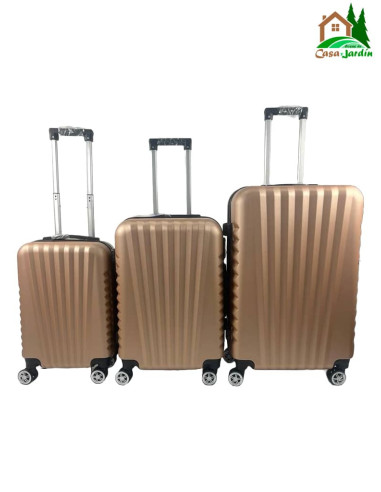 Conjunto de 3 Maletas SevillaS - modelo estepa - color oro - vista frontal