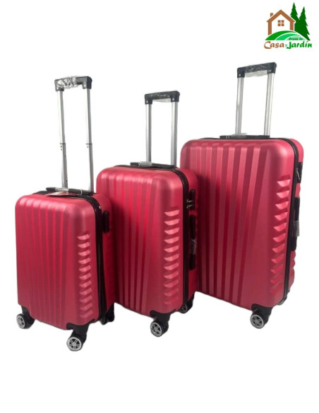 Conjunto de 3 Maletas SevillaS - modelo estepa - color rosa - vista lateral derecho