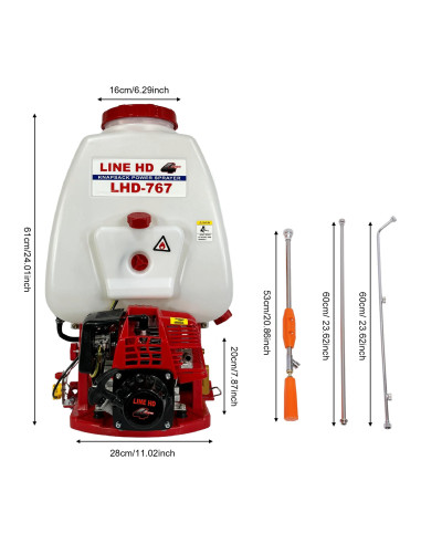 Sulfatadora Línea HD LHD-767 - Medidas