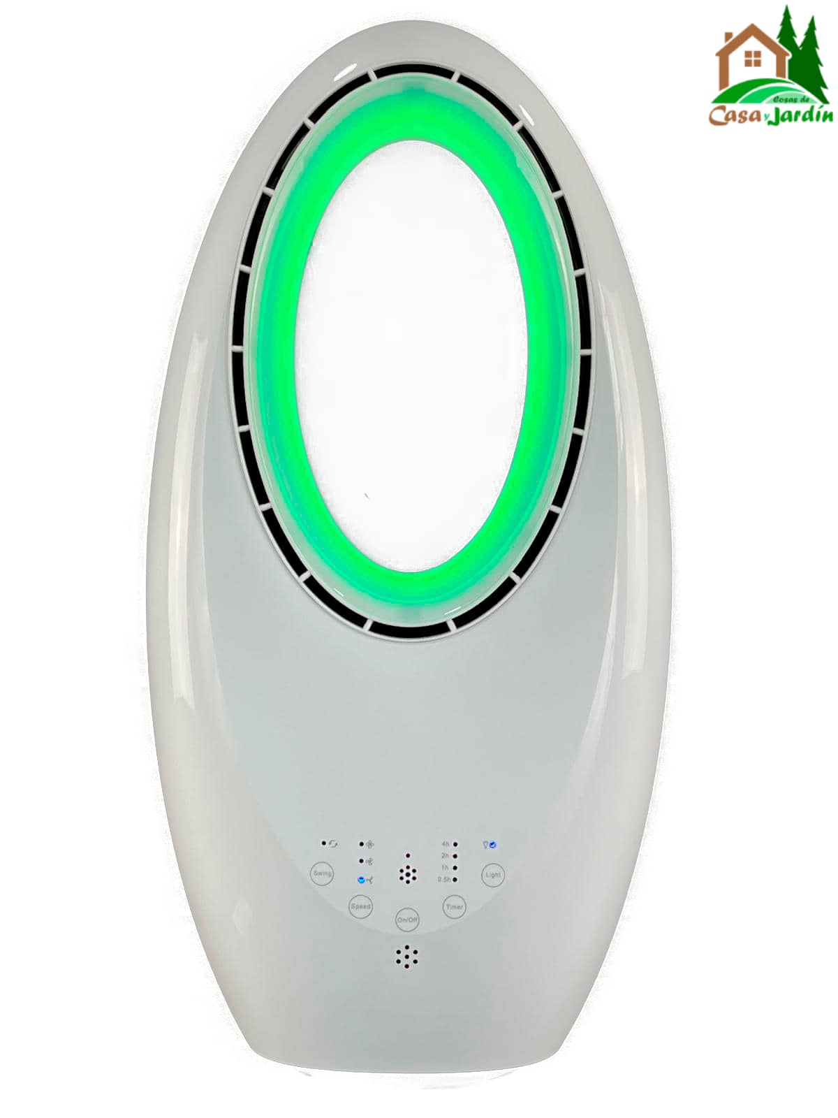 Ventilador sin aspas - vista iluminación color verde